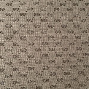 Gucci fabric logo 2.5yds tan dark brown GGs